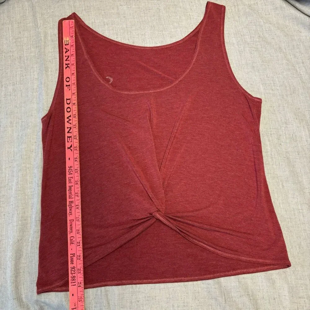 Zyia Active‎ Tank Top Red Viscose Twisted Back Women’s Sixe 2XL Athleisure